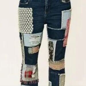 Free People Vintage Patchwork Jeans